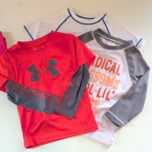 Under Armour Kids Red and Gray Long Sleeve Shirt